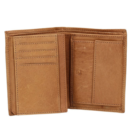 Geldbörse Hochformat in Cognac aus Leder - leder-accessoires.com