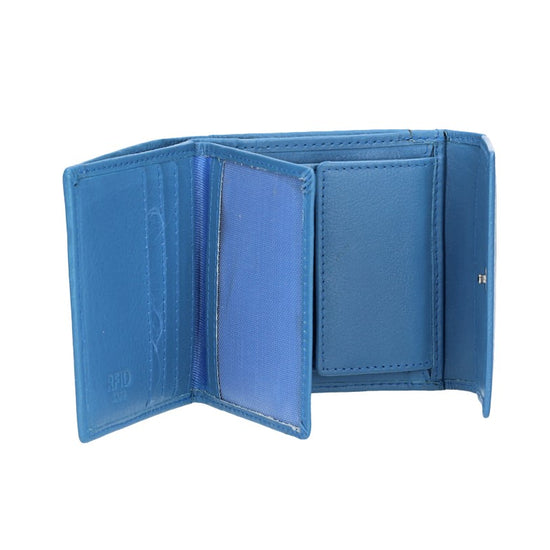 Geldbörse in Eisblau aus Leder - leder-accessoires.com