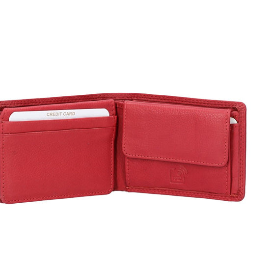 Geldbörse Querformat klein in Rot aus Leder - leder-accessoires.com