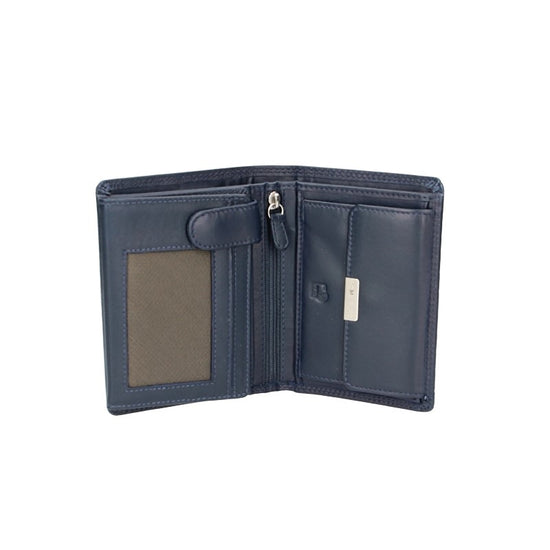 Geldbörse Hochformat in Blau aus Leder - leder-accessoires.com
