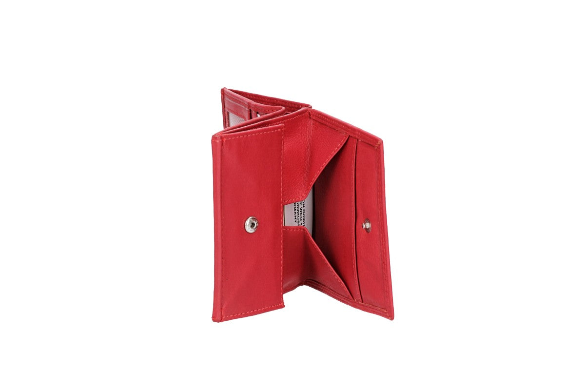 Geldbörse Wiener Schachtel in Rot aus Leder