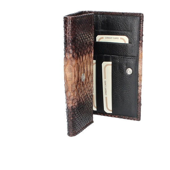 Langbörse mit Überschlag in Hellbraun aus echtem Schlangenleder - leder-accessoires.com