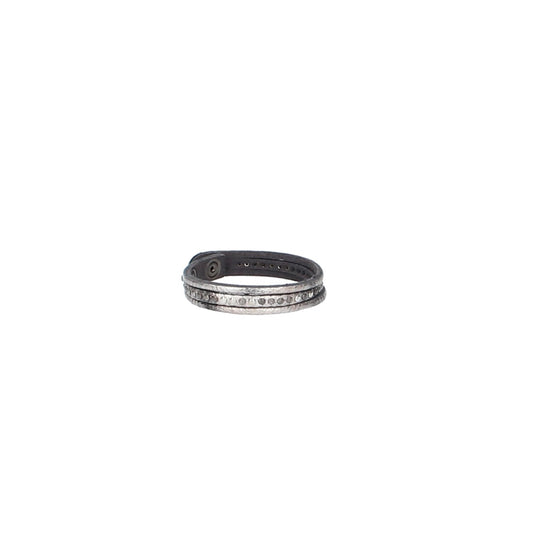 Armband Silber mit runden Nieten aus Leder - leder-accessoires.com