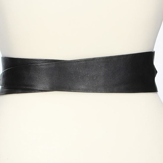 Taillen-| Bandgürtel 70mm Schwarz zum binden - leder-accessoires.com