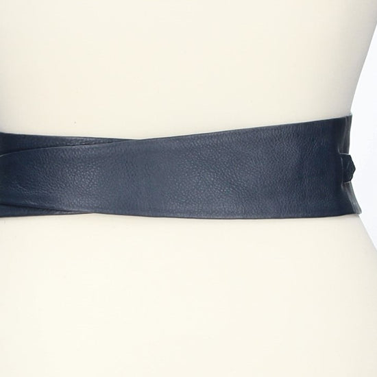 Taillen-| Bandgürtel 70mm Blau|Marine zum binden - leder-accessoires.com