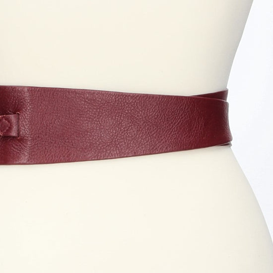 Taillen-| Bandgürtel 70mm Bordeaux zum binden - leder-accessoires.com