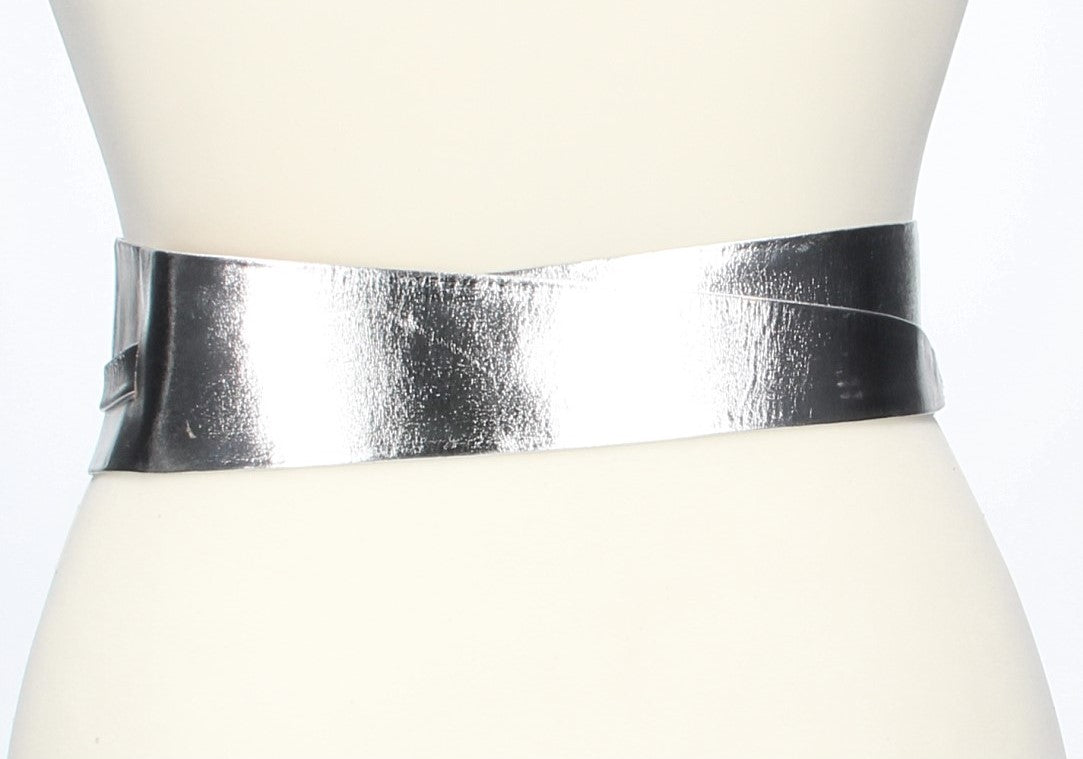 Taillen-| Bandgürtel 70mm Silber zum binden