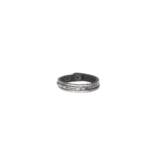 Armband Silber mit runden Nieten aus Leder - leder-accessoires.com