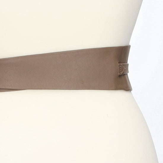 Taillen-| Bandgürtel 70mm Beige|Camel zum binden - leder-accessoires.com